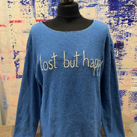 .lost.but happy handmade sweater from Can Kats boutique in Ibiza